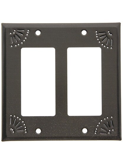 Pierced Country Tin Double GFI Cover Plate in Country Tin.